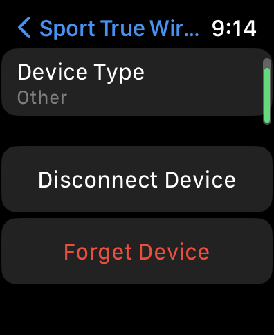 apple watch pairing bluetooth - more info device type