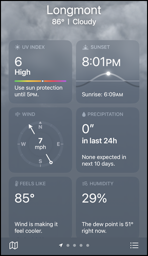 iphone weather app details info - longmont co detailed info