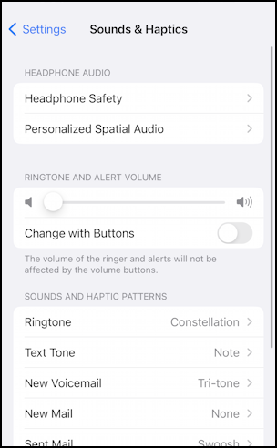 iphone set max volume level hearing - settings > sound and haptics