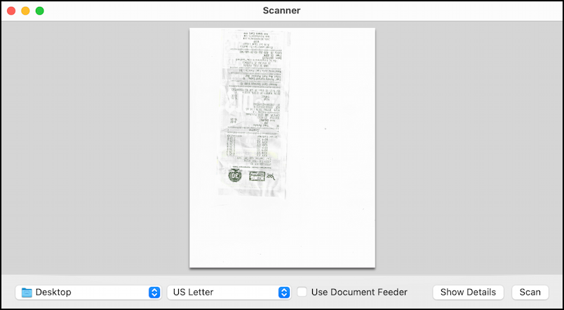 mac macos remote scanner scanning - scanned receipt