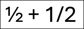 microsoft word fractions equations input - 1/2 plus 1/2