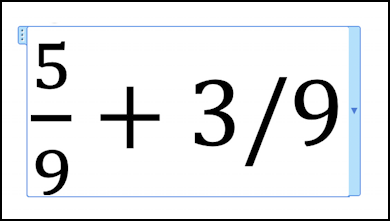 microsoft word fractions equations input - equation entry box