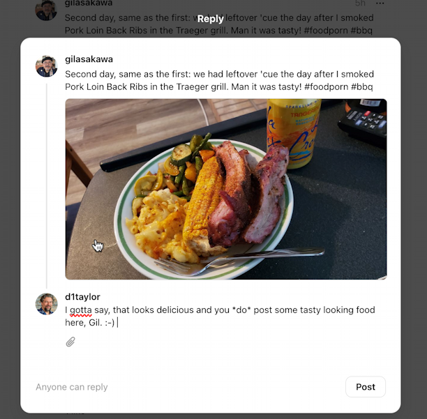 threads.net from web browser computer - respond reply to post