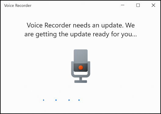 windows find app voice recorder - update app