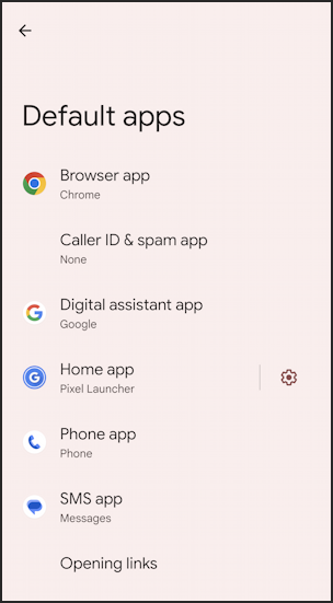 android 13 change default web browser opera - default apps