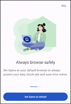 android 13 change default web browser opera - make default?