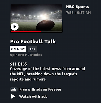 amazon prime video chromebook chromeos - live nbc sports "pro football talk"