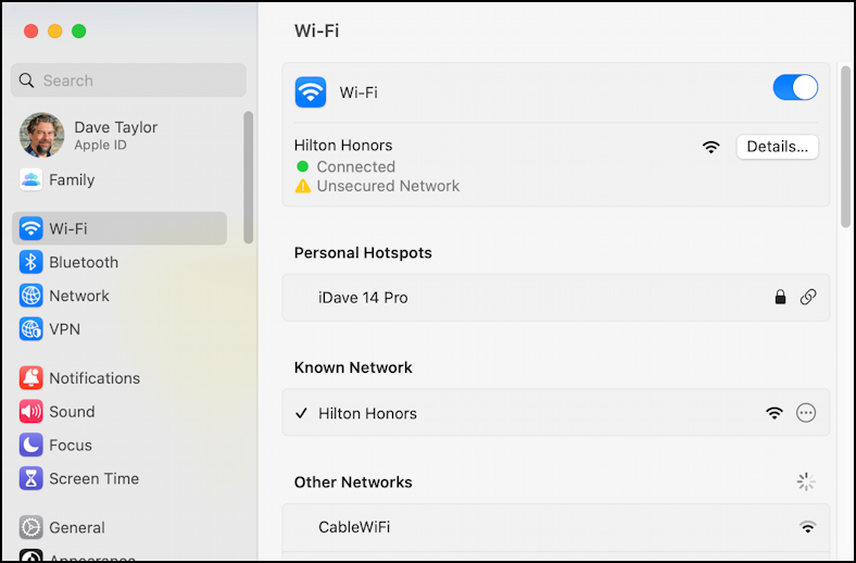 hilton hotels no wifi login prompt - settings > wi-fi