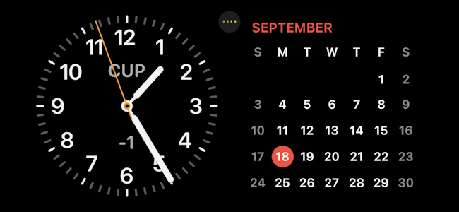 ios 17 iphone sideways lock screen STANDBY - analog clock and calendar