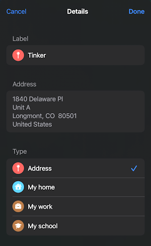 apple maps iphone mac favorites - details 
