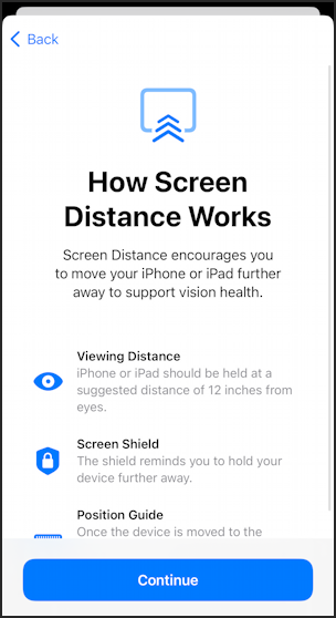 iphone ios 17 screen distance - how it works