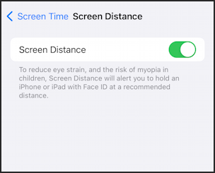 iphone ios 17 screen distance - enabled