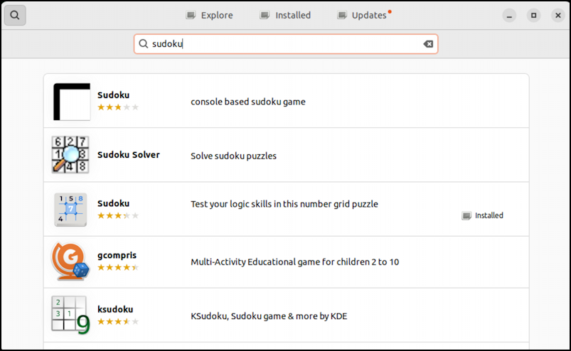 sudoku for ubuntu linux - software app store - sudoku games apps