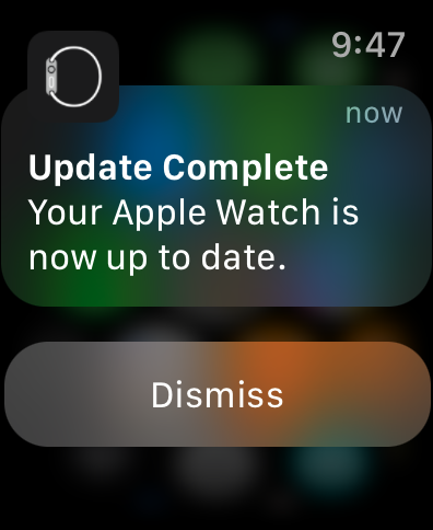 apple watch watchos force update - update complete