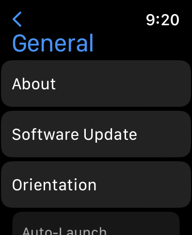 apple watch watchos force update - settings > general