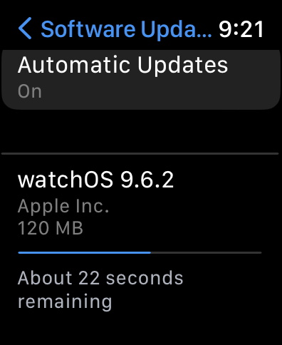 apple watch watchos force update - downloading update
