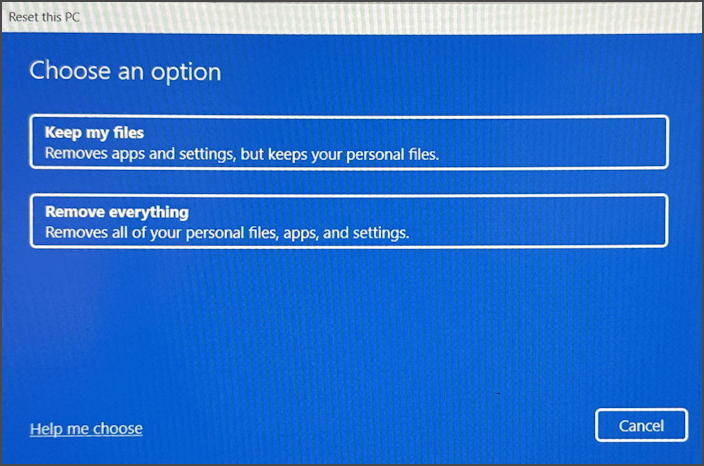 wipe reset windows 11 pc - save remove personal files?