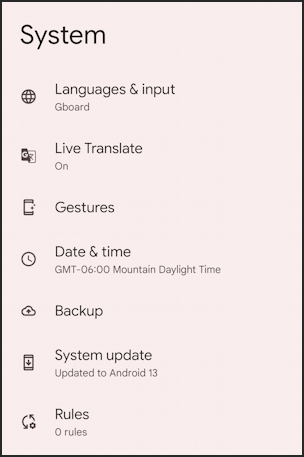 android 13 app language - settings > system 