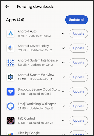 android app icons notification dot - google play store - apps ready to update