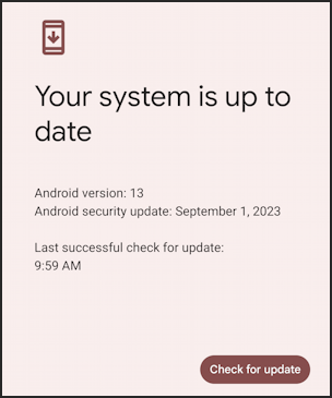 android app icons notification dot - system is up to date