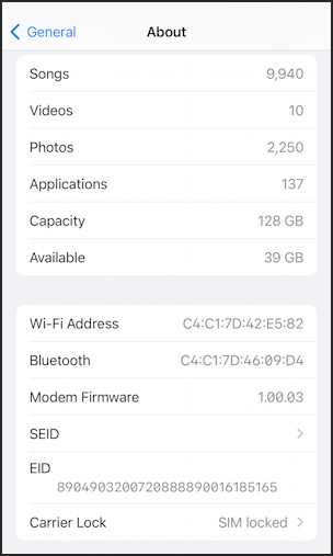 iphone ios airpods pro firmware - settings > general > about