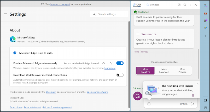 bing ai image search analysis interaction - microsoft edge