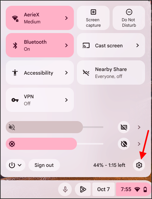 chromebook chromeos onscree keyboard - notifications settings shortcut