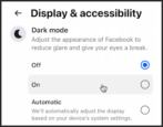 facebook web enable dark mode automatic keyboard shortcuts