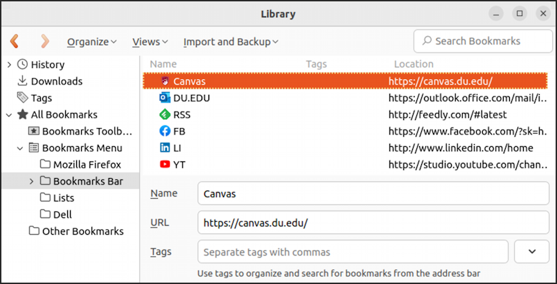 firefox import favorites bookmarks - imported