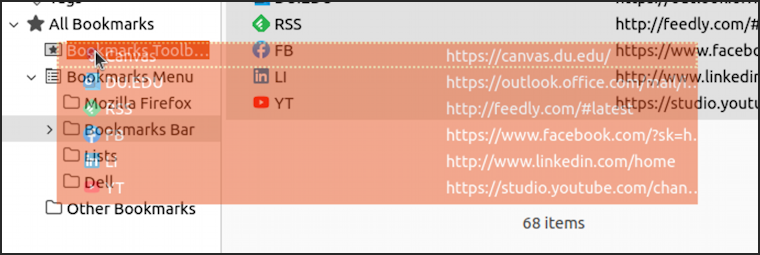 firefox import favorites bookmarks - all bookmarks moved to correct spot