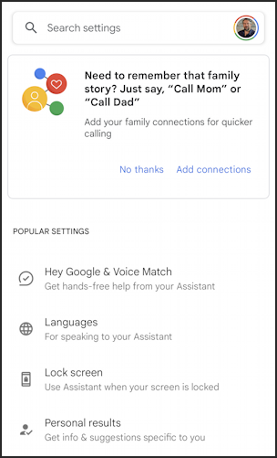 enable ok hey google assistant android - settings