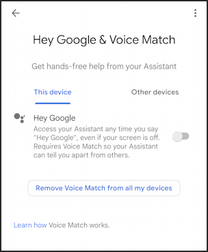 enable ok hey google assistant android - hey google and voice match