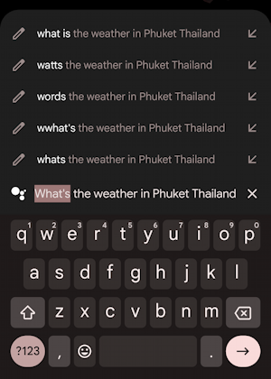 hey google ok demo - related queries weather in thailand