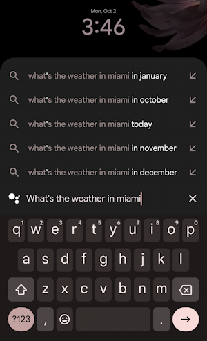 hey google ok demo - what's the weather in miami