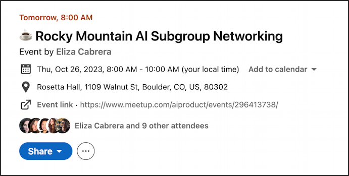 linkedin event calendar - no mac friendly ics - AI event