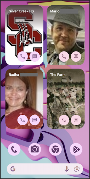 android contact add home screen - 4 in 4x4 grid