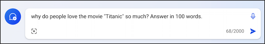 bing ai generative gai get started - chat - why people like titanic