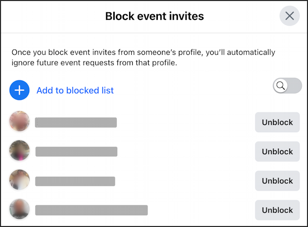facebook block event invites - blocked from inviting me fb