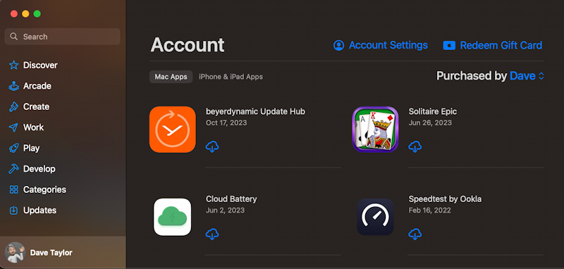 mac macos software updates - app store account - what apps