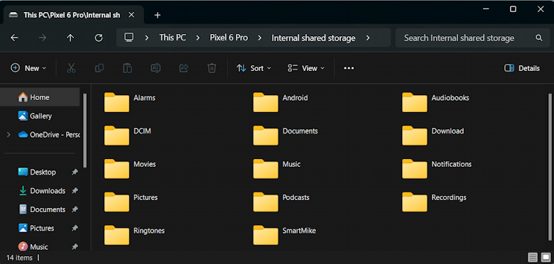 android developer mode pair with windows pc - file explorer