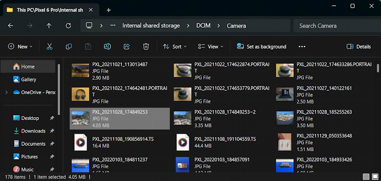 android developer mode pair with windows pc - photos in file explorer