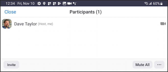 zoom android setup meeting - list of participants