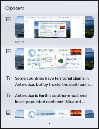 chromebook chromeos clipboard manager - clipboard manager window