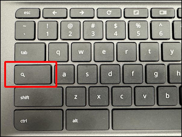 chromebook magnifying lens search key keyboard
