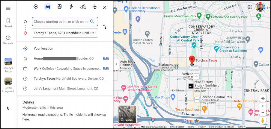 google maps later time delayed directions - origin