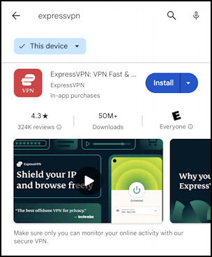install express vpn android phone - google play store