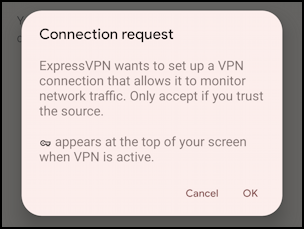 install express vpn android phone - connection request