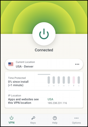 install express vpn android phone - connected