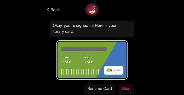 download audiobook libby app - signed in with digital library card