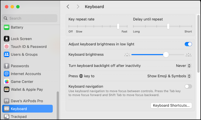 mac macos emoji character viewer - keyboard shortcuts